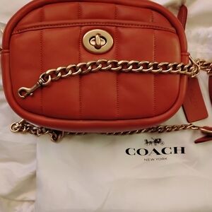 Coach Quilted Camera Bag with Chain Strap